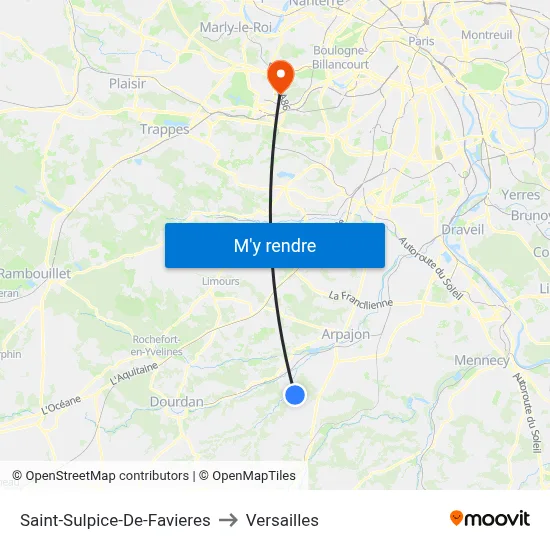 Saint-Sulpice-De-Favieres to Versailles map