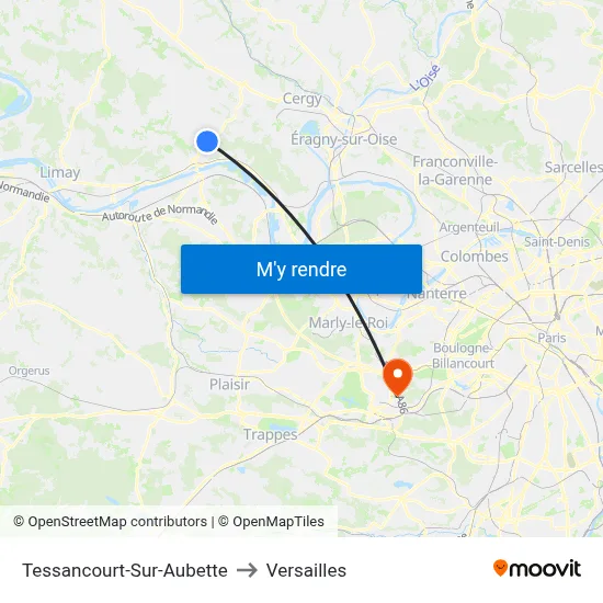 Tessancourt-Sur-Aubette to Versailles map
