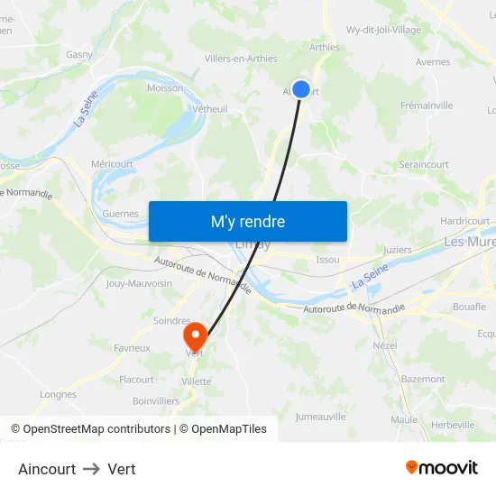 Aincourt to Vert map