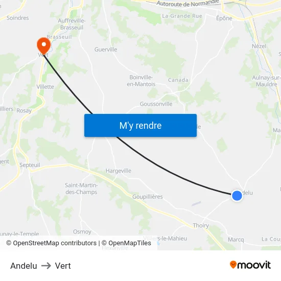 Andelu to Vert map