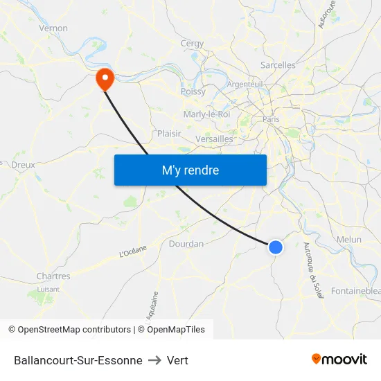 Ballancourt-Sur-Essonne to Vert map