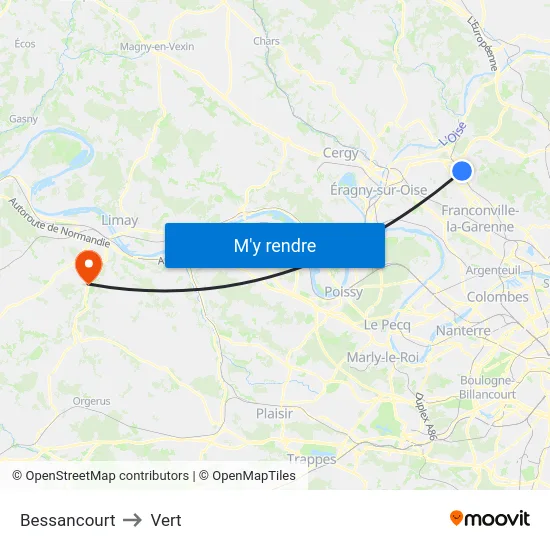 Bessancourt to Vert map