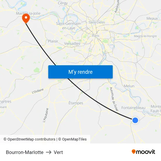 Bourron-Marlotte to Vert map