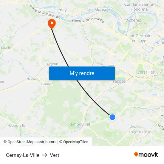 Cernay-La-Ville to Vert map