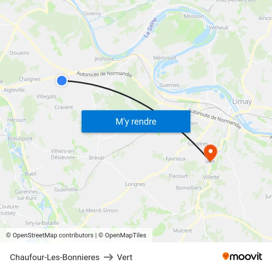 Chaufour-Les-Bonnieres to Vert map