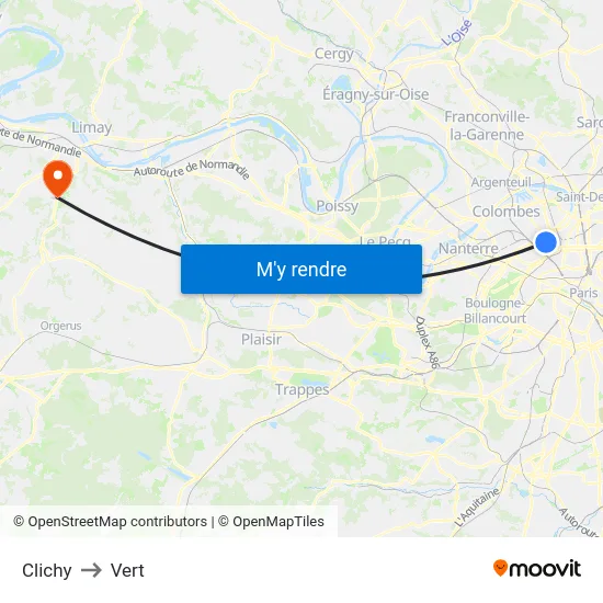 Clichy to Vert map