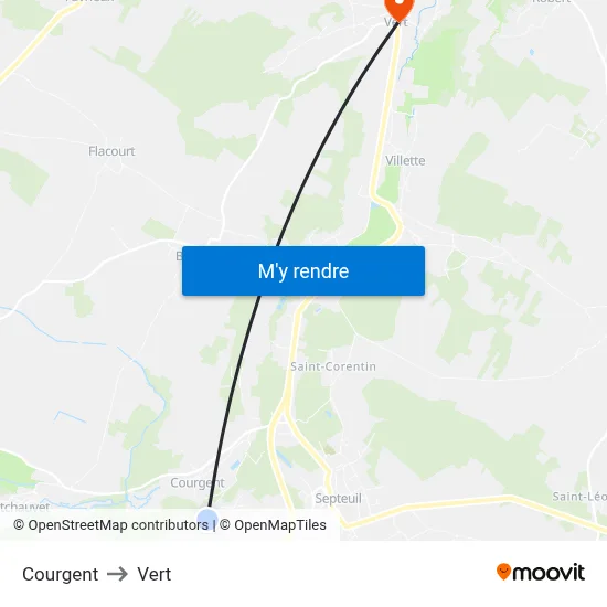 Courgent to Vert map