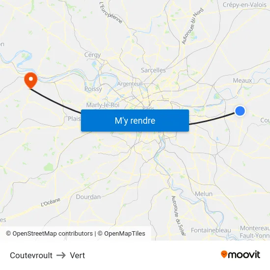 Coutevroult to Vert map