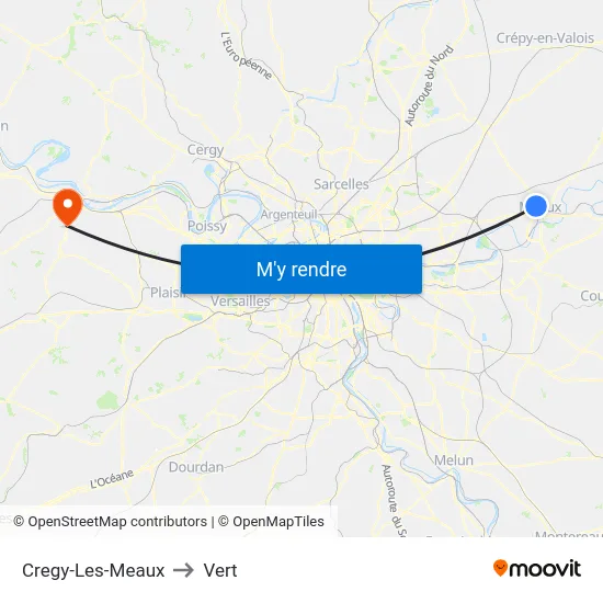 Cregy-Les-Meaux to Vert map