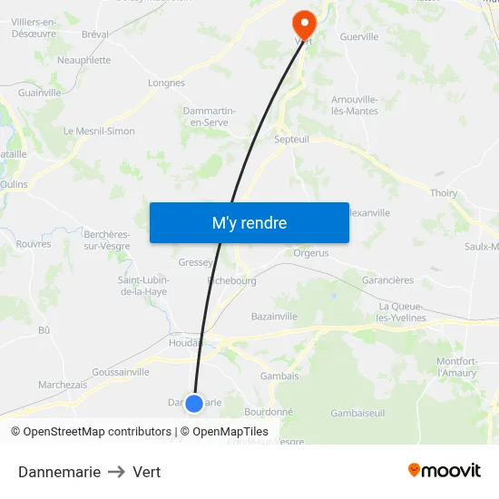 Dannemarie to Vert map
