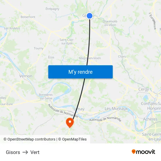 Gisors to Vert map
