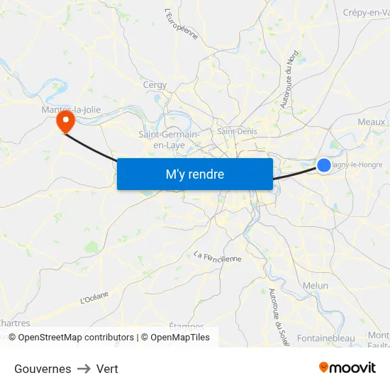 Gouvernes to Vert map
