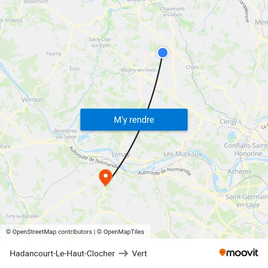 Hadancourt-Le-Haut-Clocher to Vert map