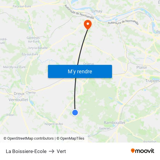 La Boissiere-Ecole to Vert map