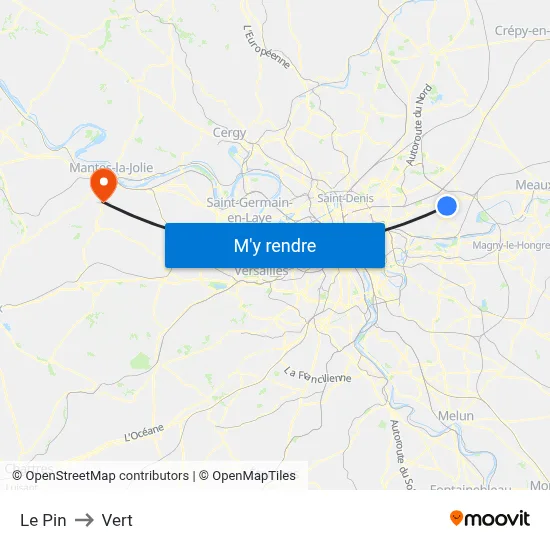 Le Pin to Vert map