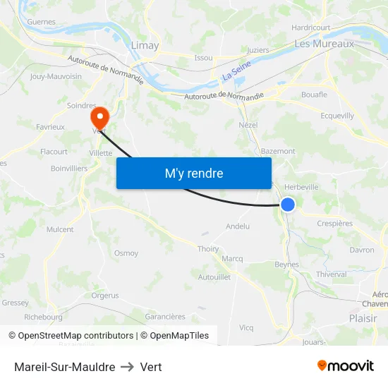 Mareil-Sur-Mauldre to Vert map