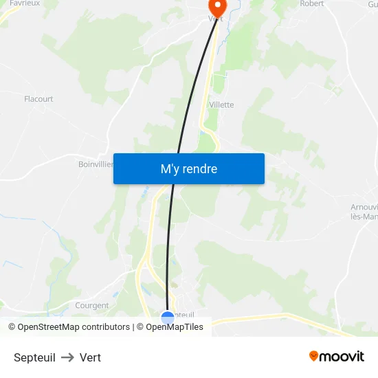 Septeuil to Vert map