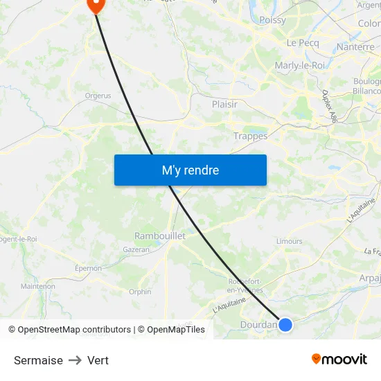 Sermaise to Vert map