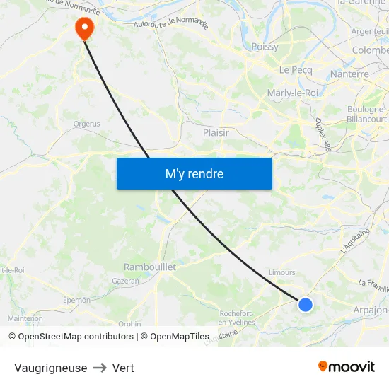 Vaugrigneuse to Vert map