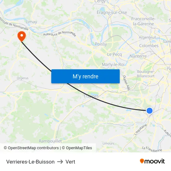 Verrieres-Le-Buisson to Vert map