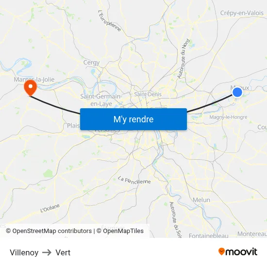 Villenoy to Vert map