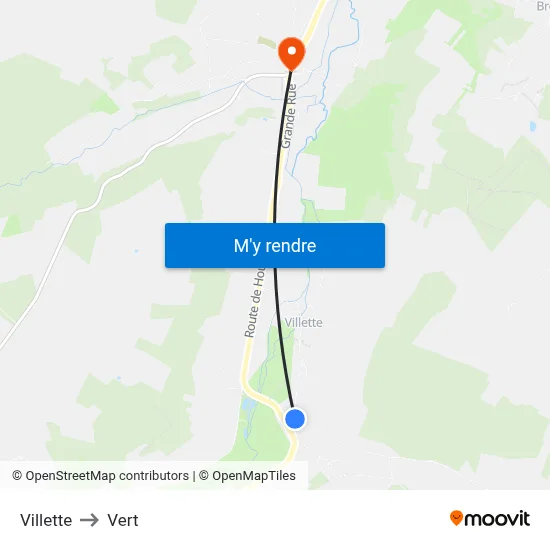 Villette to Vert map