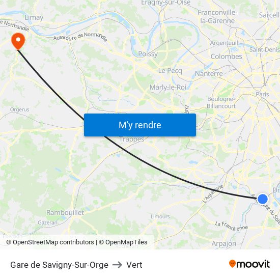 Gare de Savigny-Sur-Orge to Vert map