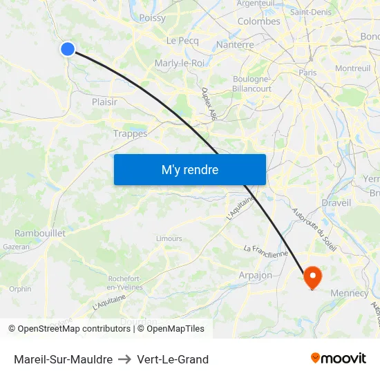 Mareil-Sur-Mauldre to Vert-Le-Grand map