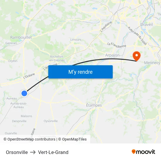 Orsonville to Vert-Le-Grand map