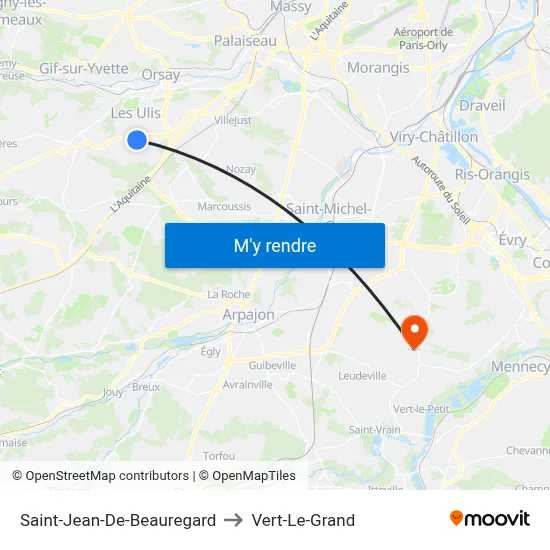 Saint-Jean-De-Beauregard to Vert-Le-Grand map