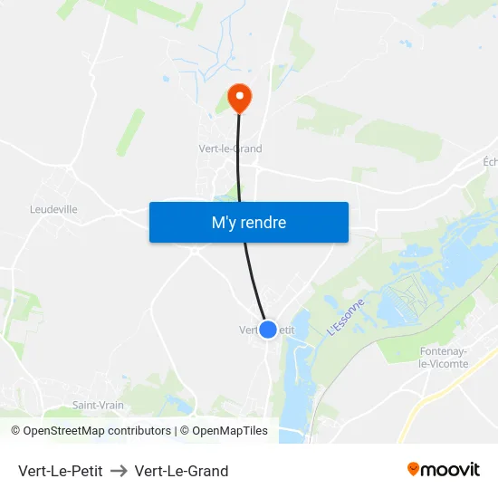 Vert-Le-Petit to Vert-Le-Grand map