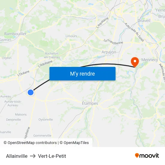 Allainville to Vert-Le-Petit map