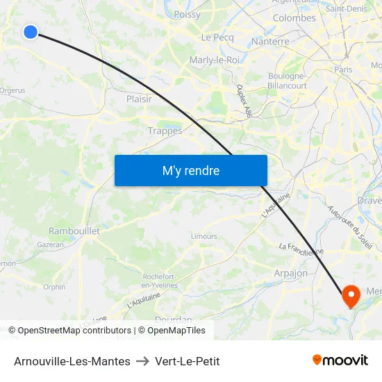 Arnouville-Les-Mantes to Vert-Le-Petit map