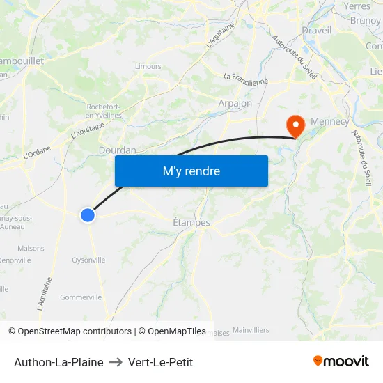 Authon-La-Plaine to Vert-Le-Petit map