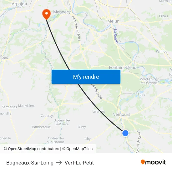 Bagneaux-Sur-Loing to Vert-Le-Petit map