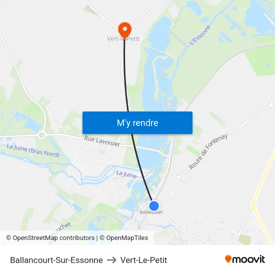 Ballancourt-Sur-Essonne to Vert-Le-Petit map