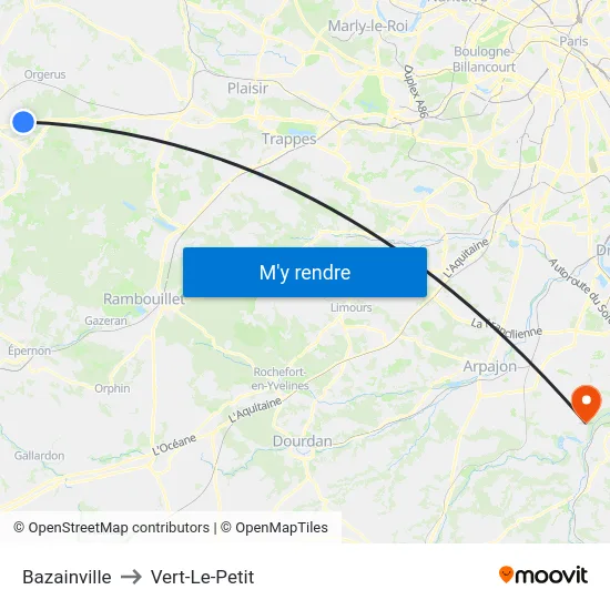 Bazainville to Vert-Le-Petit map