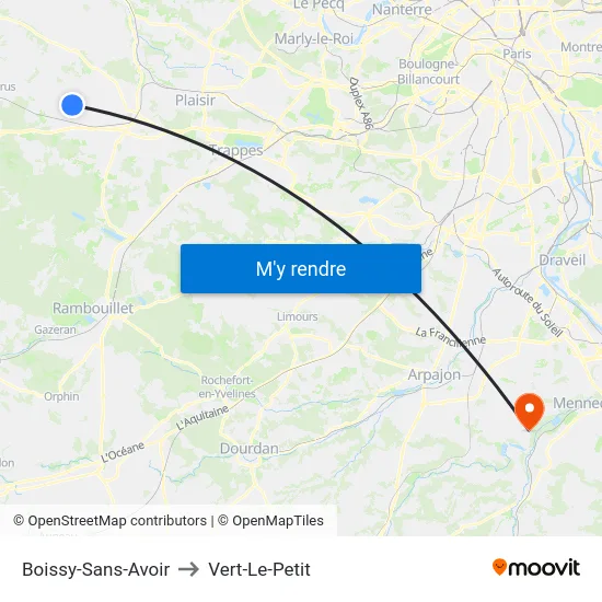 Boissy-Sans-Avoir to Vert-Le-Petit map
