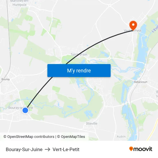 Bouray-Sur-Juine to Vert-Le-Petit map
