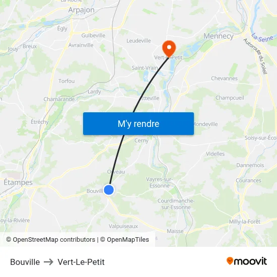 Bouville to Vert-Le-Petit map