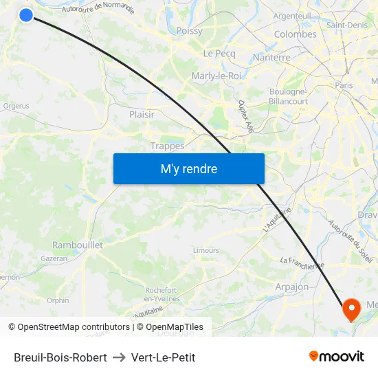 Breuil-Bois-Robert to Vert-Le-Petit map