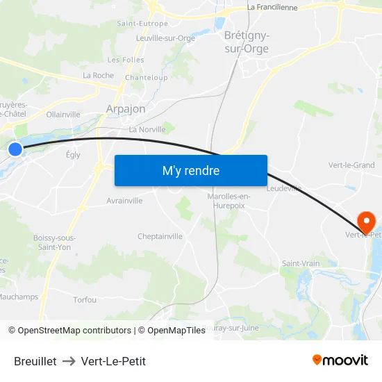Breuillet to Vert-Le-Petit map