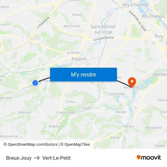 Breux-Jouy to Vert-Le-Petit map
