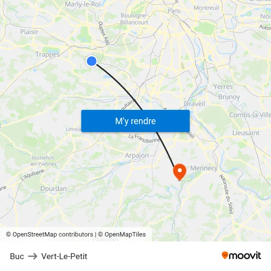 Buc to Vert-Le-Petit map