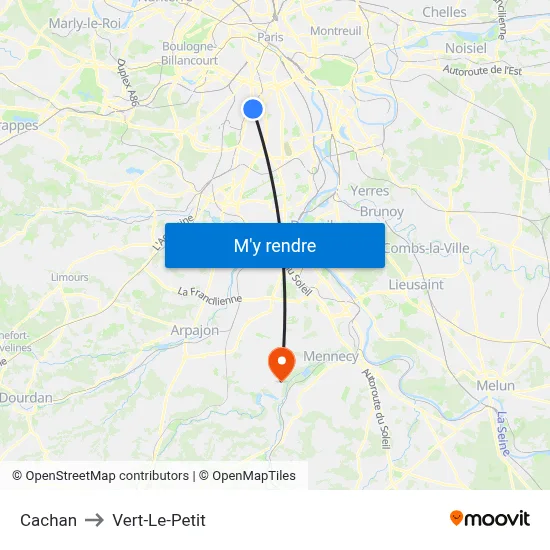 Cachan to Vert-Le-Petit map