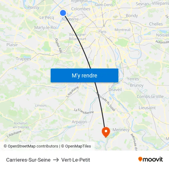 Carrieres-Sur-Seine to Vert-Le-Petit map