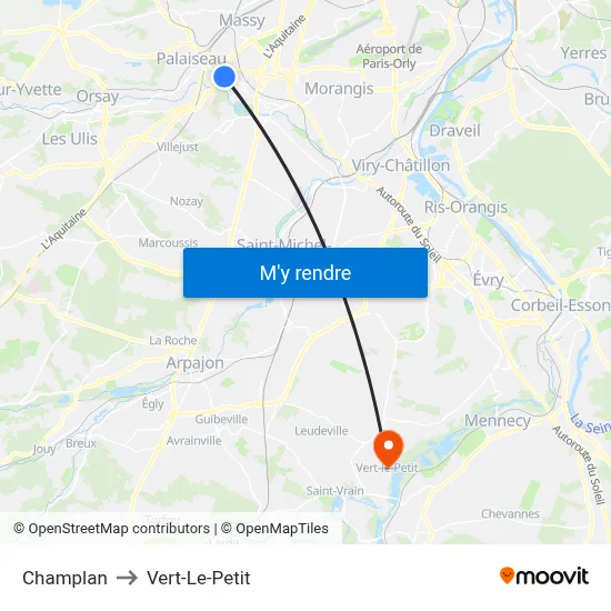 Champlan to Vert-Le-Petit map