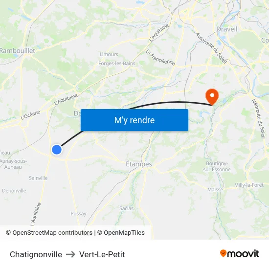 Chatignonville to Vert-Le-Petit map