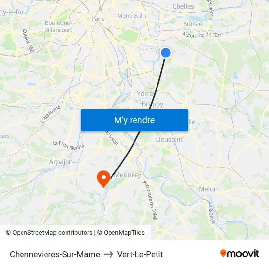 Chennevieres-Sur-Marne to Vert-Le-Petit map