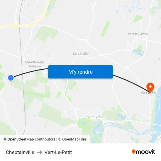 Cheptainville to Vert-Le-Petit map